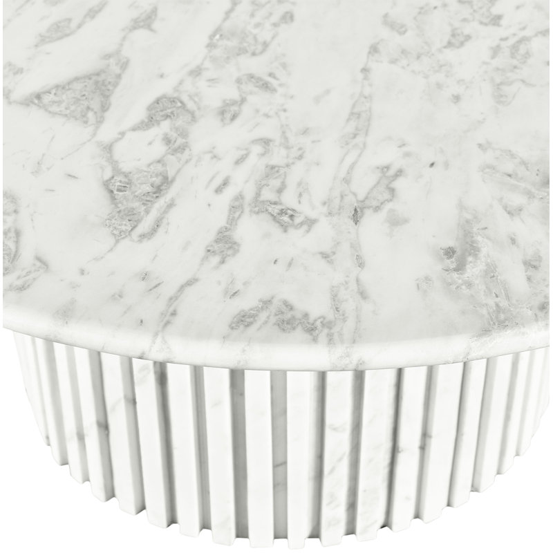 Genoa Tokay Pedestal Coffee Table, White Marble