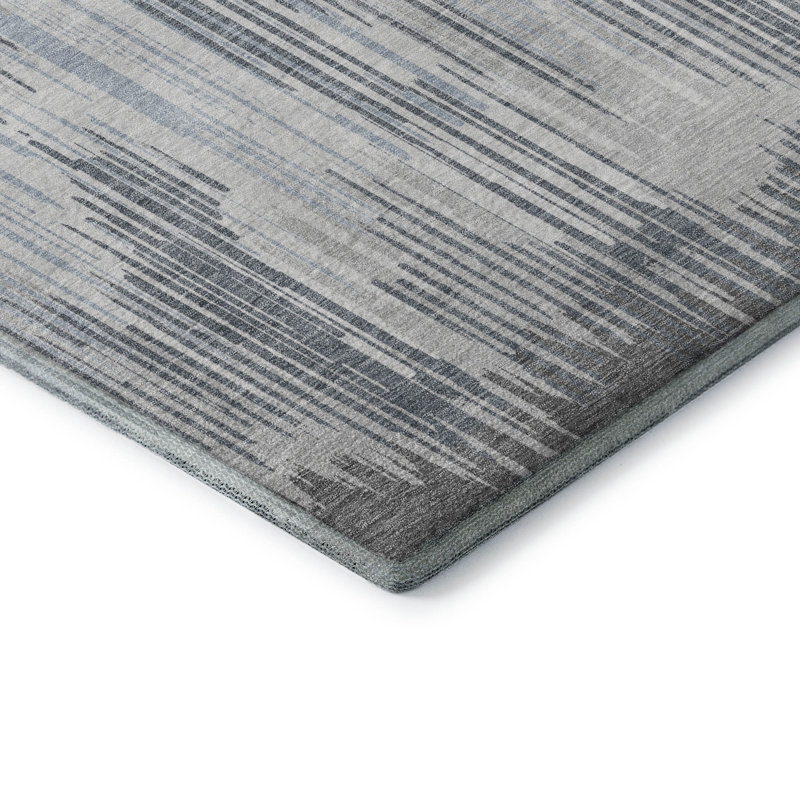 Premium Machine Washable Prisco Gray Rug, Rectangle 5' x 7'6"