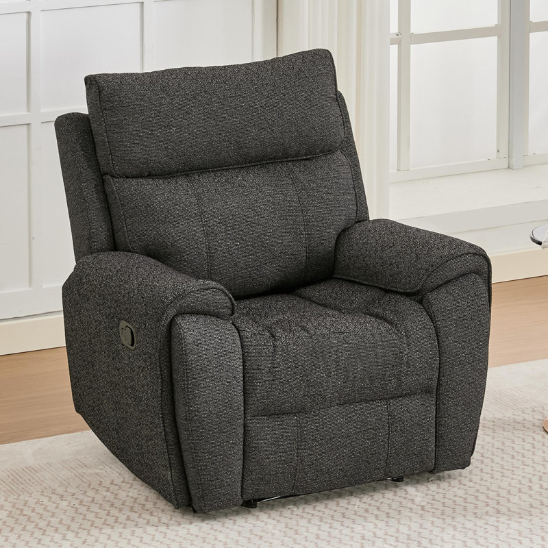 Soft Linen Fabric Manual Recliner Chair, Single Oversized Reclining Armchair for Living Room, Bedroom, Apartment & Small Media Room