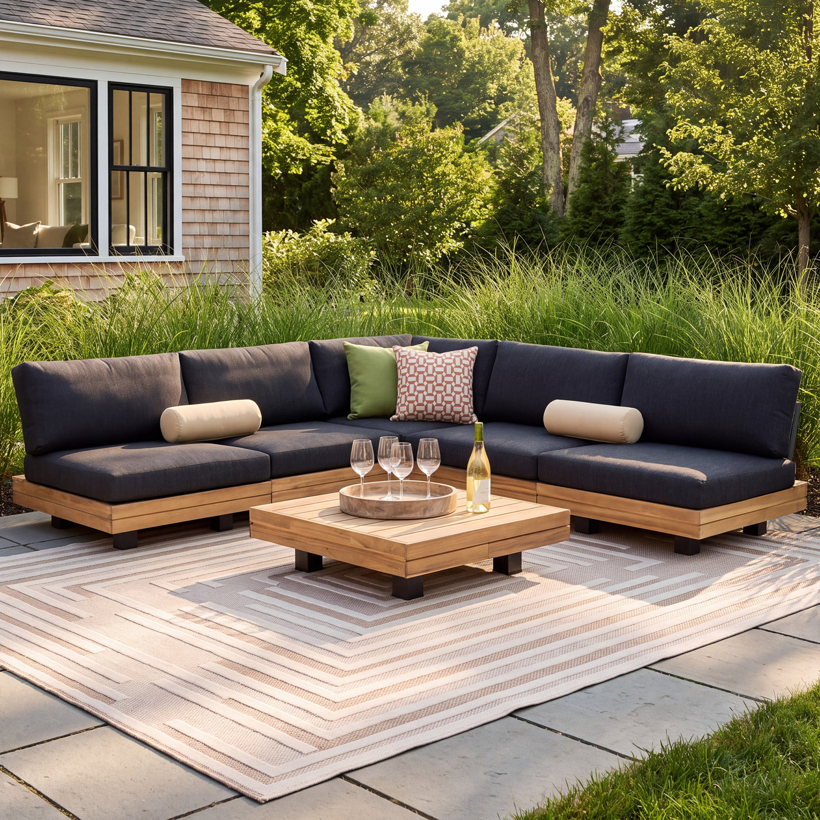 Veridian Acacia 5 - Person Patio Conversation Set with Cushions