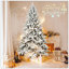 Arbre de Noël floqué avec 768 pointes, arbre à charnières enneigé réaliste PE + PVC avec support en métal, arbre de Noël artificiel complet pour la décoration des Fêtes