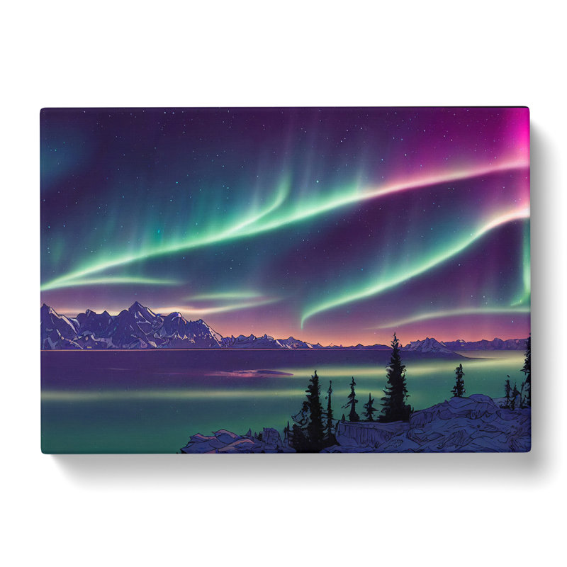 Enigmatic Aurora Borealis - Wrapped Canvas Print, 50cm H x 76cm W x 3cm D