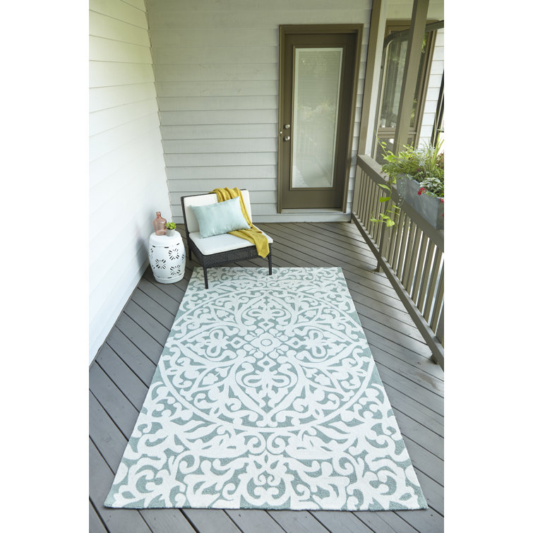 Tapis oriental vert / blanc Parnag