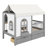 House Bed with Storage Drawers, Side Shelves, and LED Strip Lighting