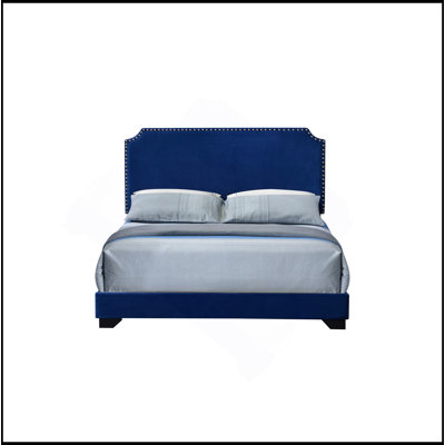 Grand lit en velours bleu Haemon