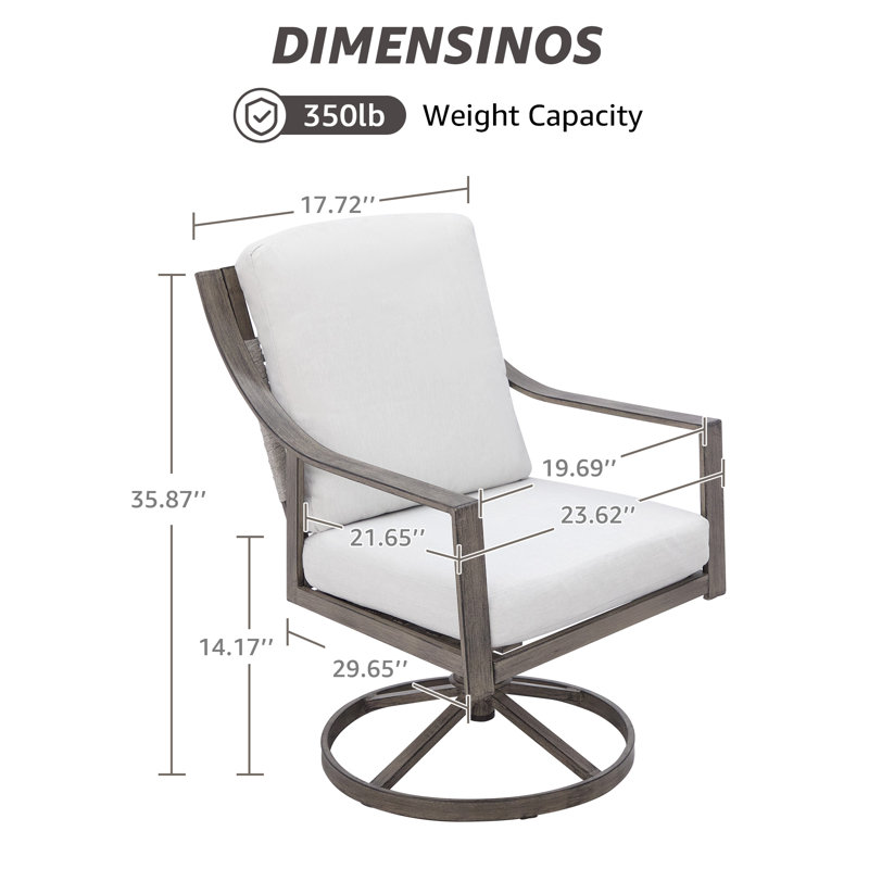 Fauteuil pivotant avec coussins Anorah