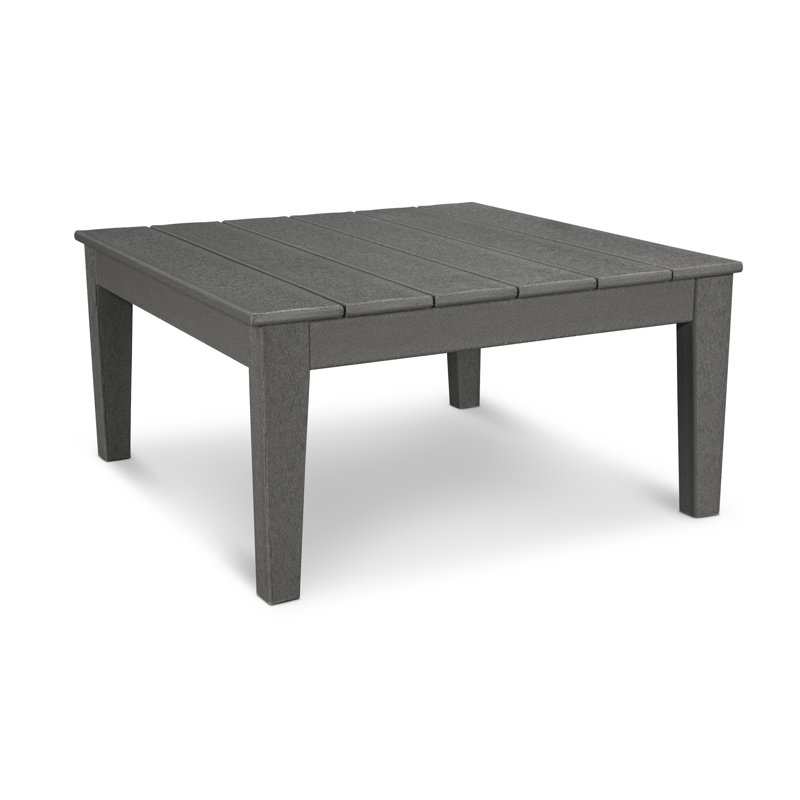 POLYWOOD Newport 36" Conversation Table, Slate Gray