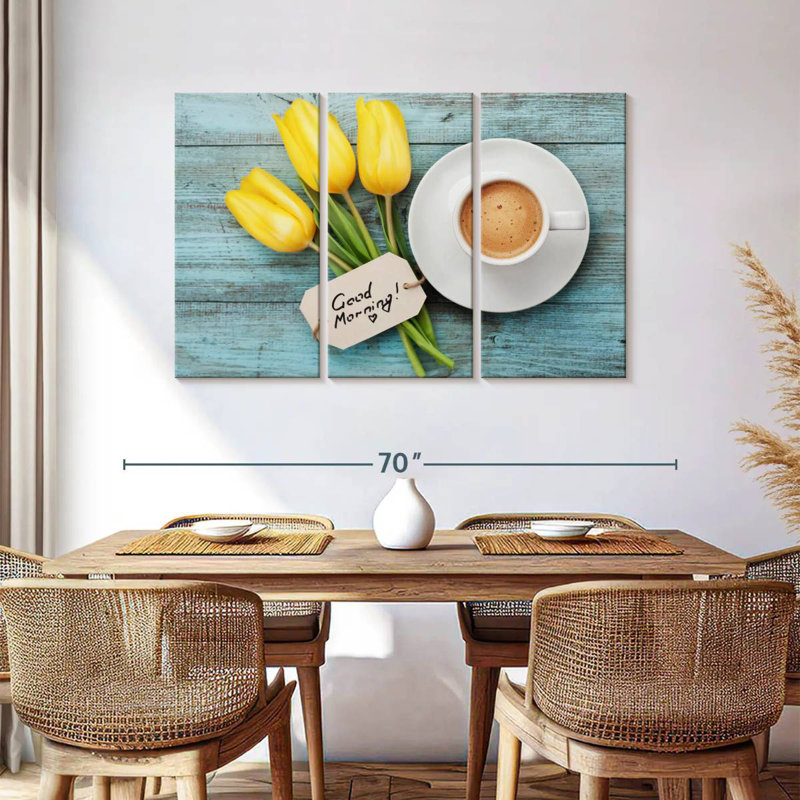 Yarlin Tulips And Coffee, 36" H x 57" W