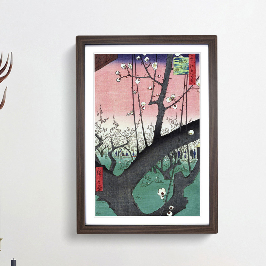 Plum Garden in Kameido by Utagawa Hiroshige - Picture Frame Painting Print