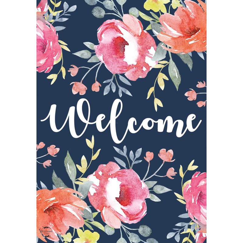 Drapeau aquarelle de maison florale