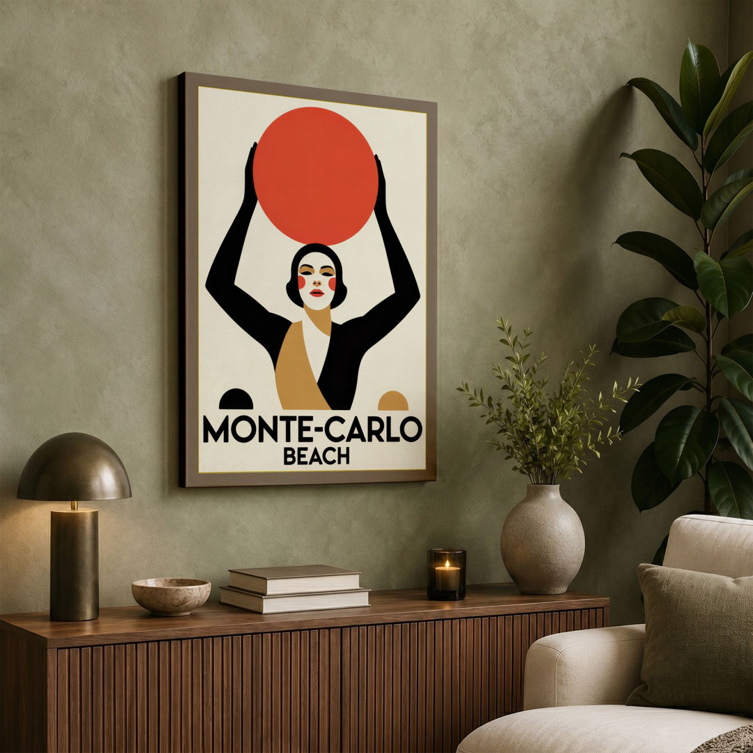 Monte-Carlo Beach Art Deco - Wrapped Canvas