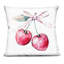 Coussin décoratif imprimé "Strawberries in Blue Bowl", design par Gina Kelly