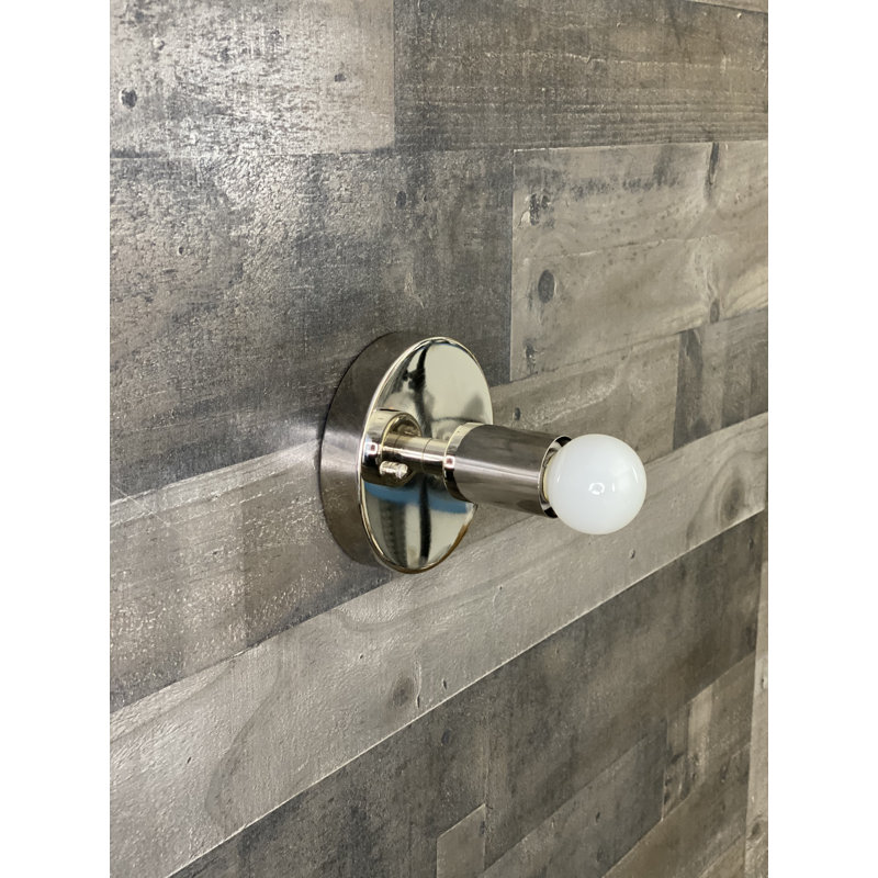 Applique murale à bras 1 lumière, Nickel poli