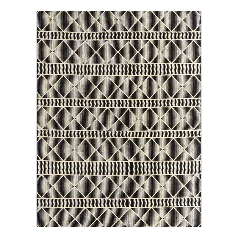 Black Dalyan Indoor/Outdoor Trellis Rug, Rectangle 7'10" x 10'
