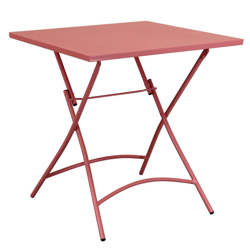 Tammo Rectangular Folding Table, Red, 72cm H x 70cm L x 70cm D