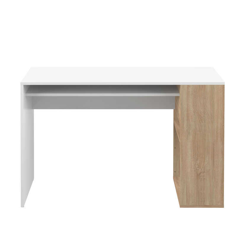 Grogan Writing Desk, White/Oak