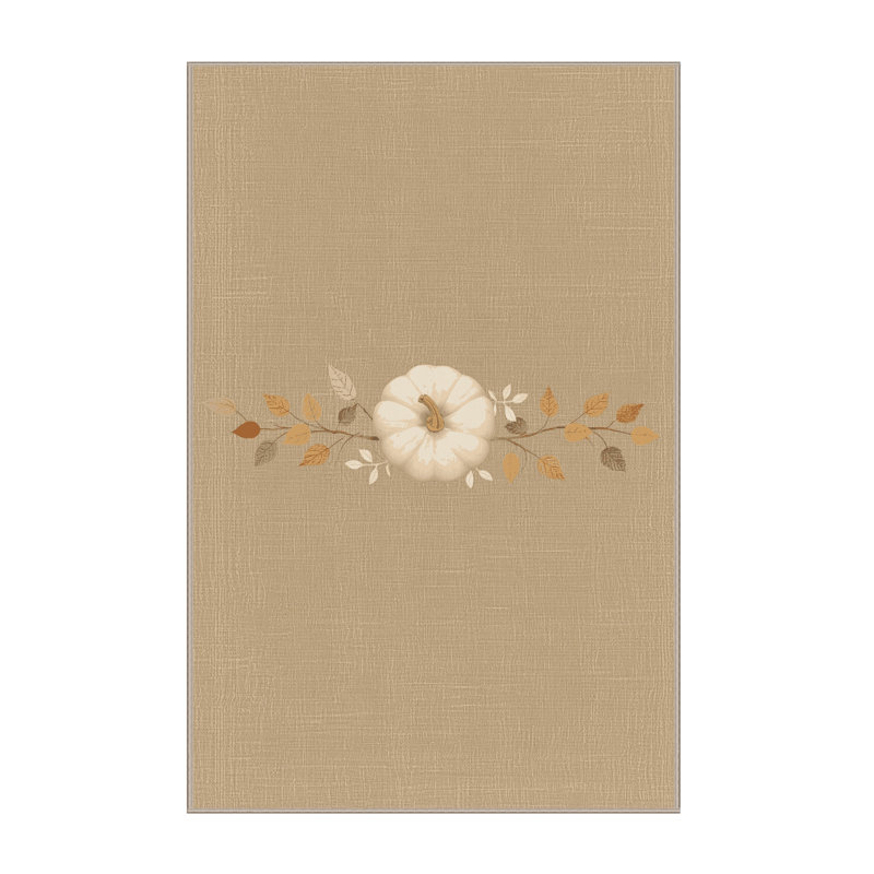 Tapis abstrait moderne et contemporain lavable à la machine Dyal Thanksgiving en brun - reliure beige, 2 x 3