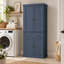 Armoire de cuisine de 172 cm de hauteur avec 4 tiroirs, salle à manger - Bleu marine-159761589