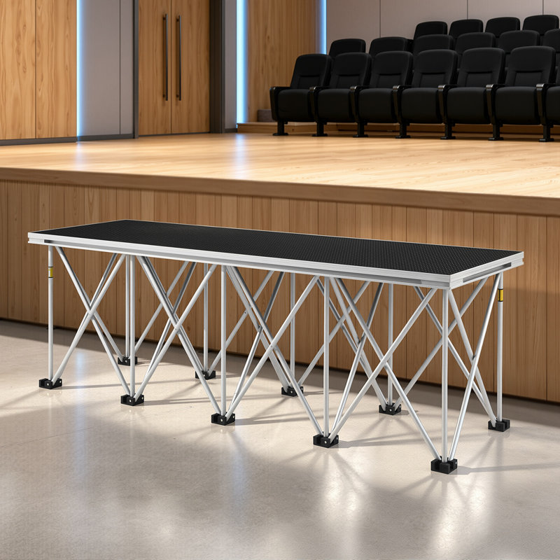 Escabeaux pliables avec pieds pliables de 42 cm / 16,54 po de hauteur et portatifs pour plate-formes de scène.