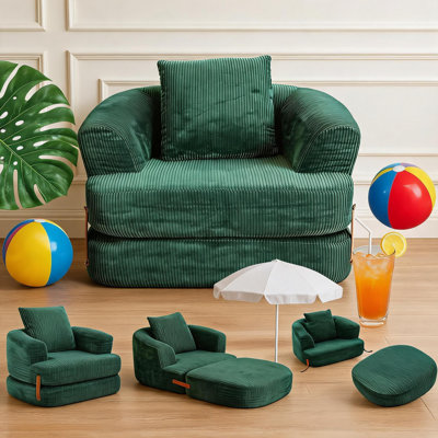 Canapé-lit pliant 3-en-1 en mousse à mémoire de forme, housse de canapé-lit convertible lavable, canapé-lit escamotable avec support pour le dos, futon portatif pour salon, chambre à coucher, dortoir, appartement.
