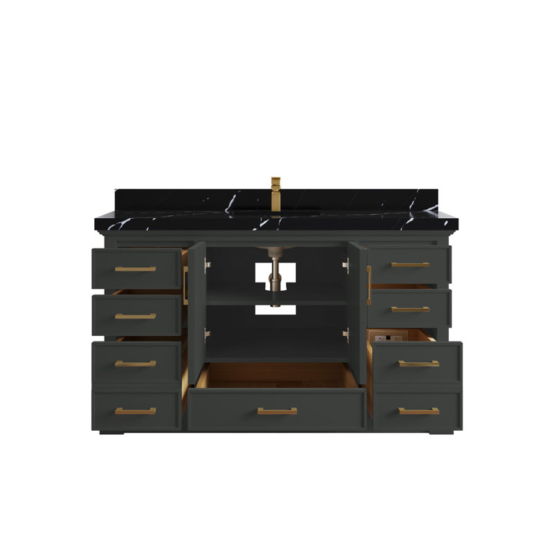 Meuble-lavabo simple avec plateau Charlotte 60