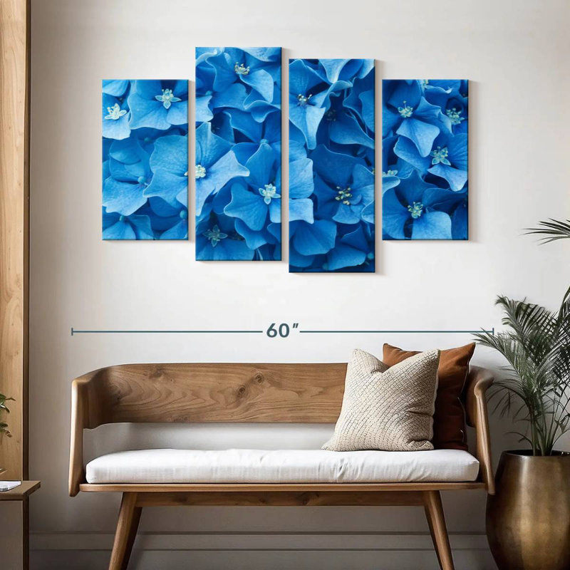 Harnek Dainty Blue Flowers, 32" H x 52" W