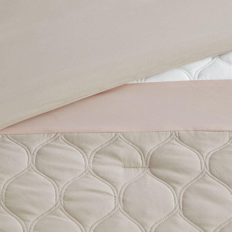 Ensemble d'édredon 8 pièces Transitional, Édredon très grand + 7 pièces supplémentaires, Rosé