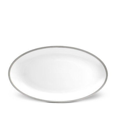 Soie Tressee White Oval Platter Large