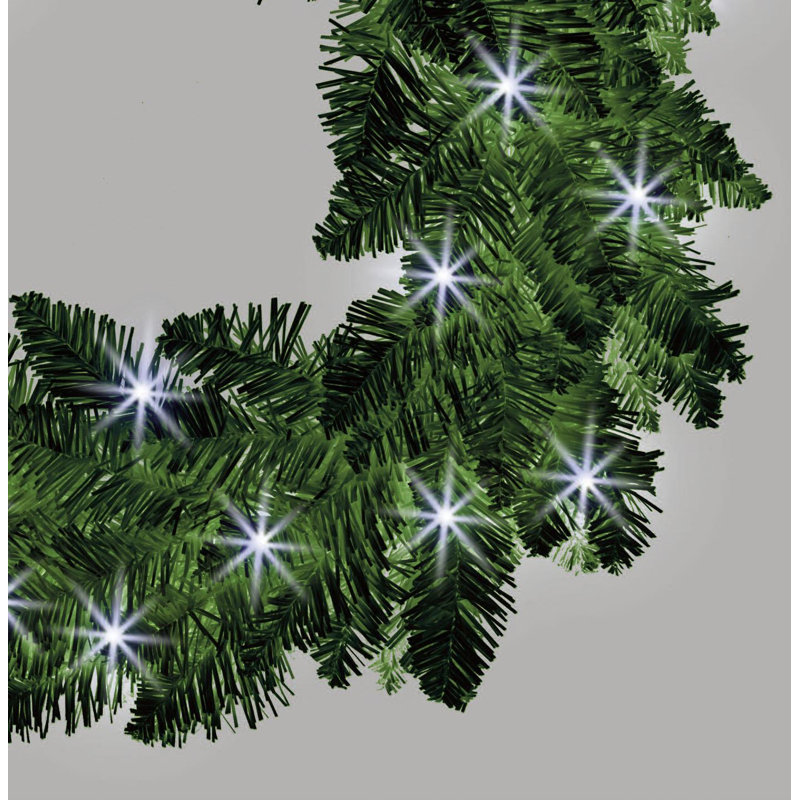 Faux Lighted PVC 21.65cm Christmas Wreath, Warm White