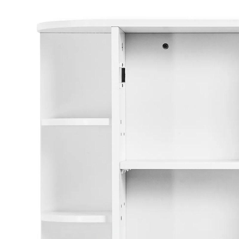 Armoire de salle de bain murale rétro 26 ", armoire à pharmacie avec miroir et tablettes amovibles 26", Ivoire blanc