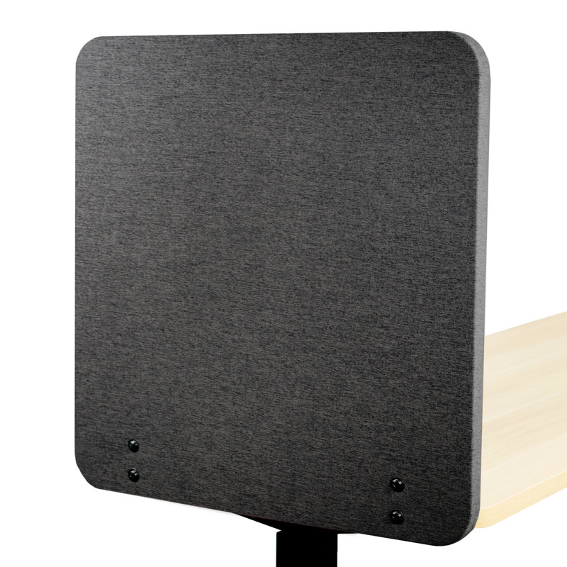 Dark Gray 24 x 24 Inch PET Clamp-On Desk Privacy Panel