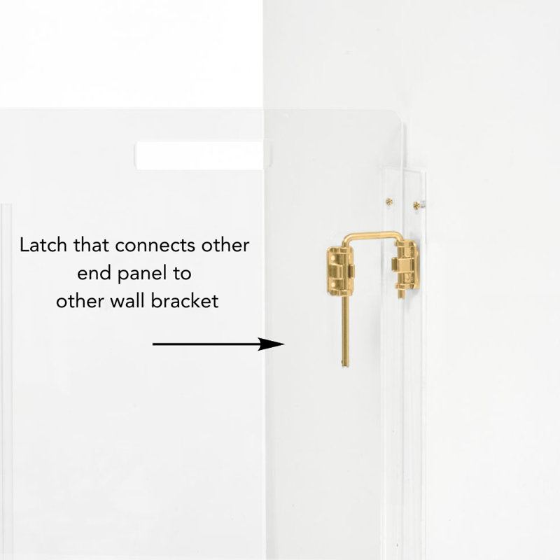 Clear Zig Zag Pet Gate Wall Mounted Pet Gate with Gold Latch, Gold, 4 Panel
