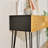 Mordern 39.4" Black & Gold Console Table with Storage Wood Entryway Table with 2 Drawers