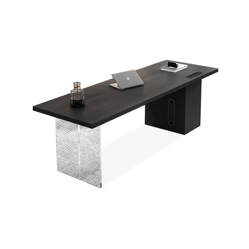 Bureau et bibliothèque intégrés modernes et simples, H 29,53 po x l 78,74 po x P 31,5 po, Noir