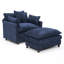 Ensemble de fauteuil club surdimensionné élégant et repose-pieds, chaise longue en tissu texturé crème-1499227293