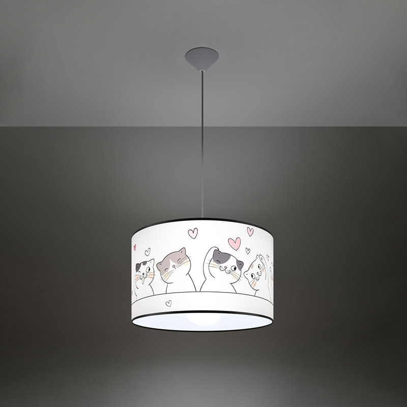 1 - Light White Pendant, 28cm H x 43cm W x 43cm D