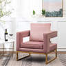 Canora Grey Elegant Upholstered Accent Chair In Velvet With Cut-Out ...