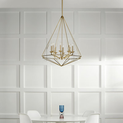 Lustre géométrique 8 lumières façon bougie de style bougie Durant
