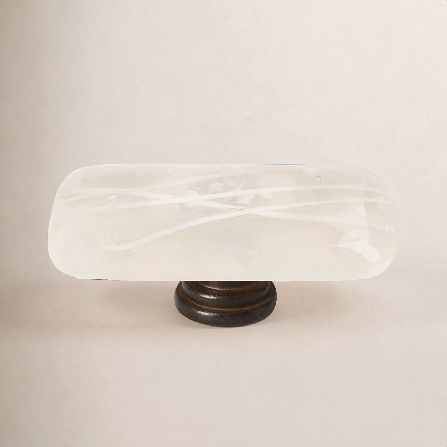 Cirrus Rectangular Cabinet Knob, Vanilla/White Mardi Gras/Oil Rubbed Bronze