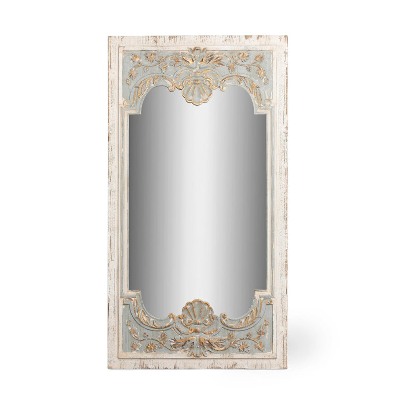 Phat Tommy Coquille Decorative Wood Framed Wall Mirror