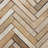 CNK Tile Small Chevron Mosaic Pebble Tile In White Onyx & Sunset Natural Stone Mesh-Backed Tile Sheets For Bathroom - 12" X 12"