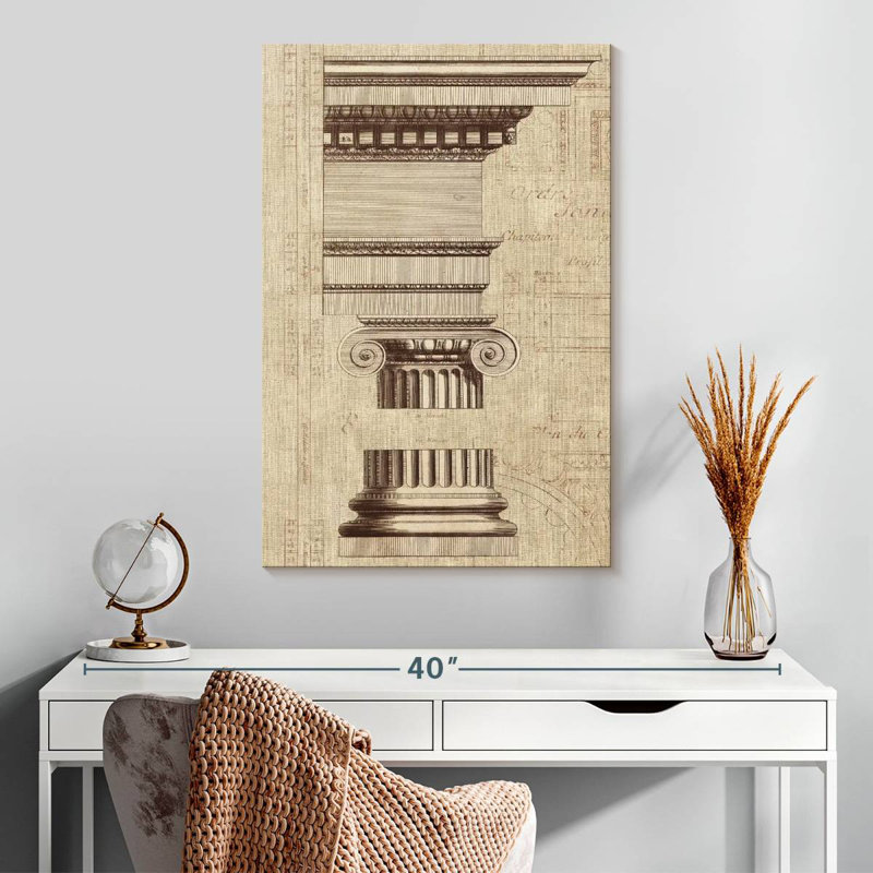 Lilie Architectural Rendering II Burlap Sepia, 30" H x 20" W