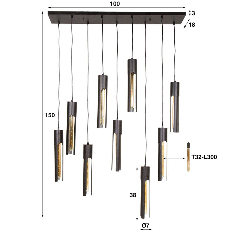 Searsburg 9 - Light Satin Black Pendant