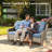 5 - Person Wicker Outdoor Conversation Set, Patio Sofa Set with Fire Pit and Cushions-10230404