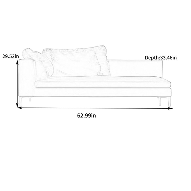 Fauteuil inclinable en velours éponge très extensible, Orienté à gauche (vu de face)