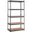 Étagère de rangement réglable à 5 niveaux, capacité de 2 000 lb, étagère de rangement robuste en métal, noire, L 36 po x l 18 po x H 72 po pour la cuisine-123166922