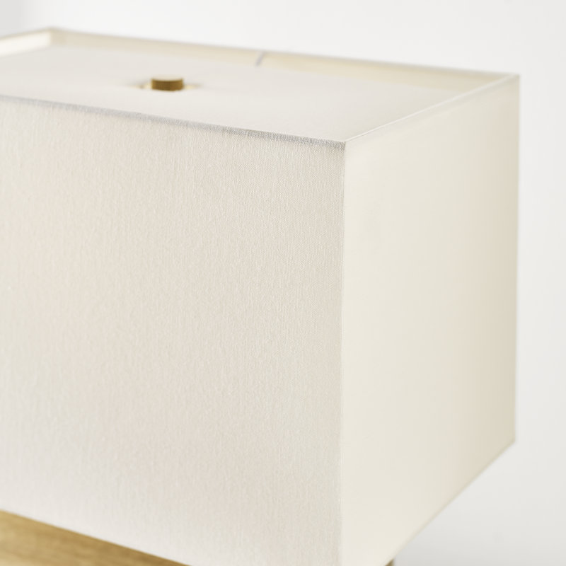 Slab Table Lamp, Natural Brass, 25.9" H x 17" W x 10.5" D