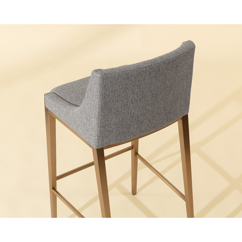 Dionne Upholstered Stool with Metal Frame, Gray