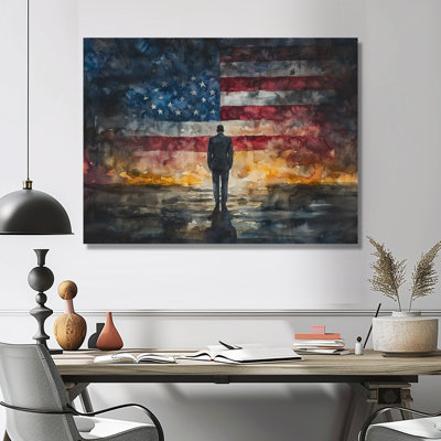 Resignation Of President Nixon On USA Flag II - USA Patriotist Large Metal Wall Art