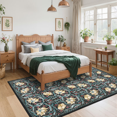 Couvre-tapis oriental antidérapant Floral